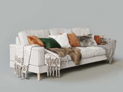 北欧三人沙发3D模型下载